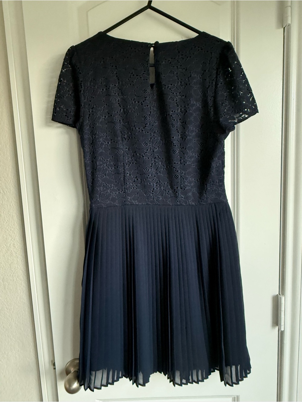 Atmosphere Navy Lace Bodice Pleated Midi Dress